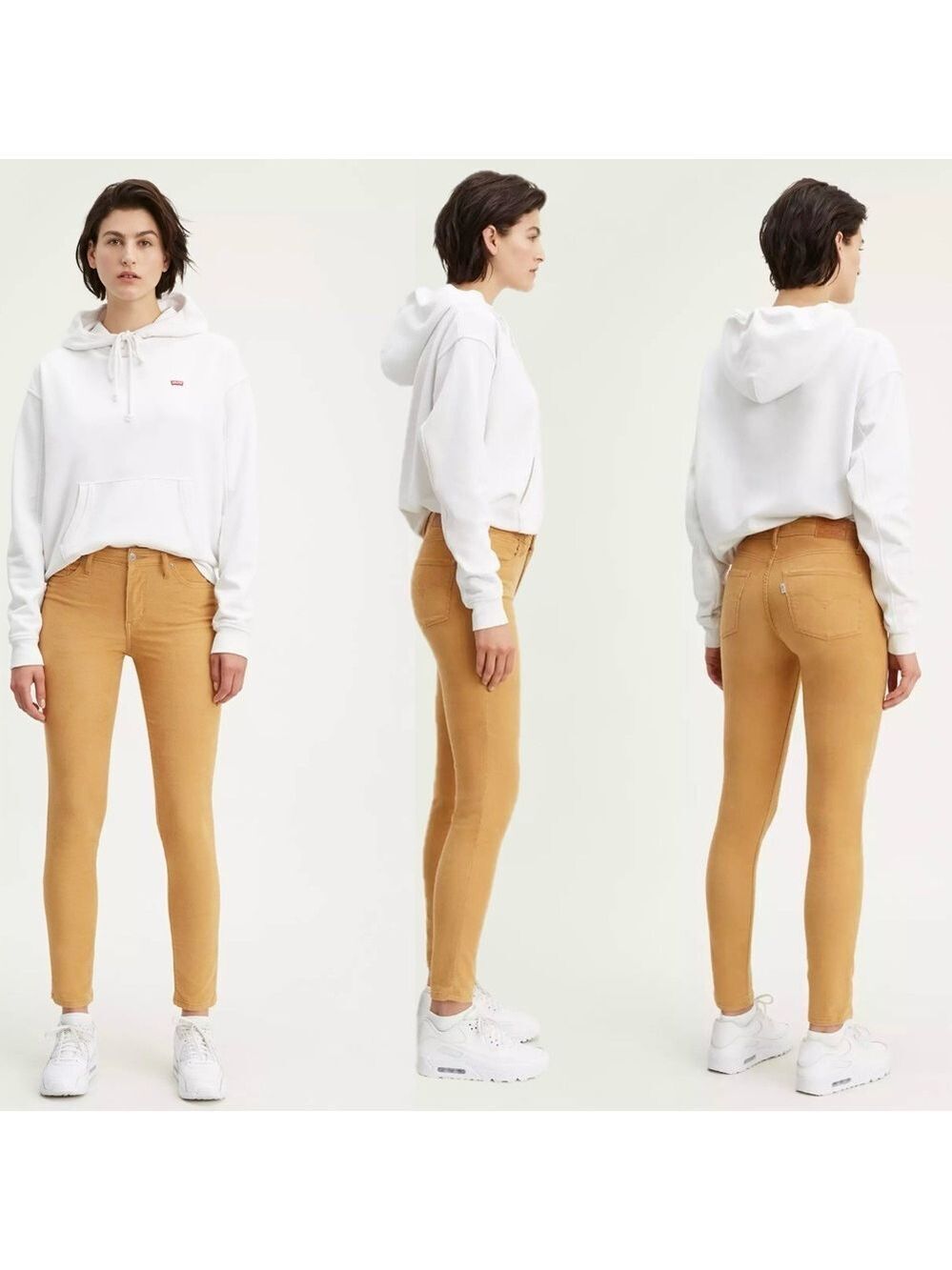 Levi’s 721 HIGH RISE SKINNY CORDUROY PANTS in Golden Khaki - Brown Strechy Sz 27